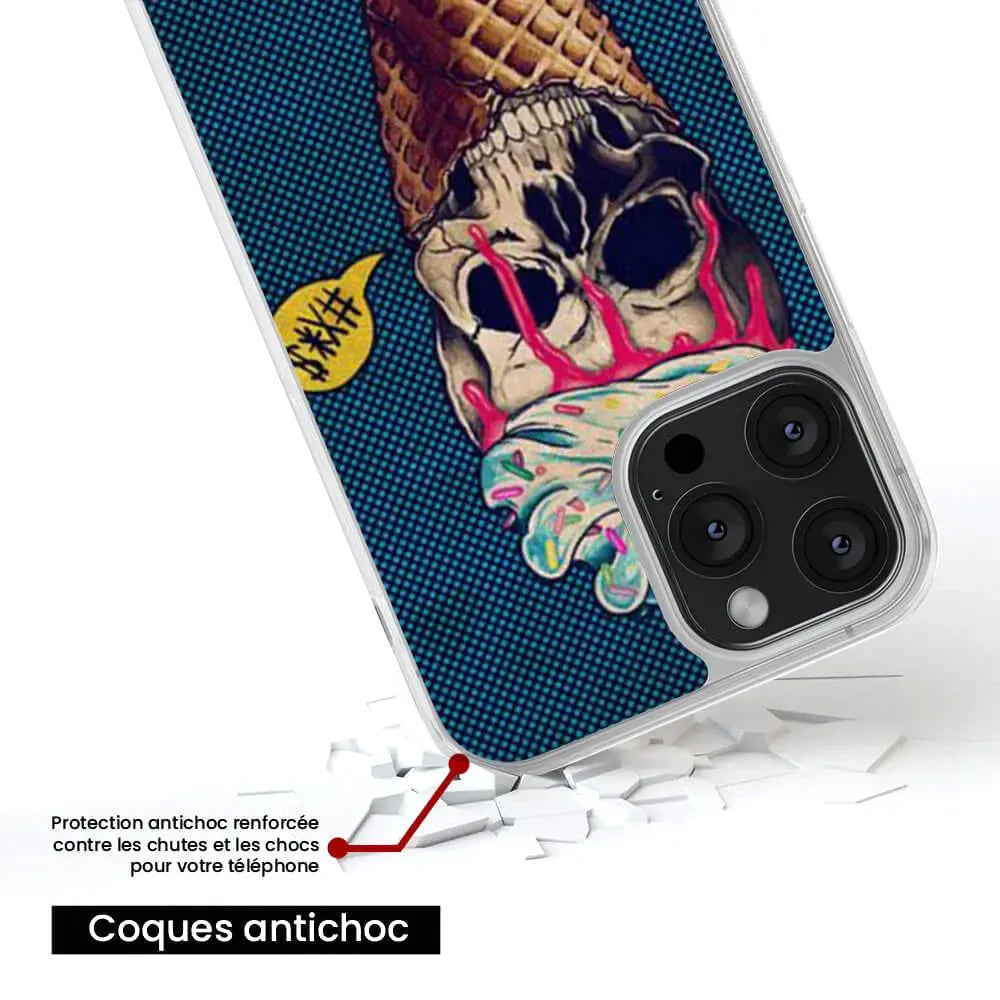 Ice cream skull blue