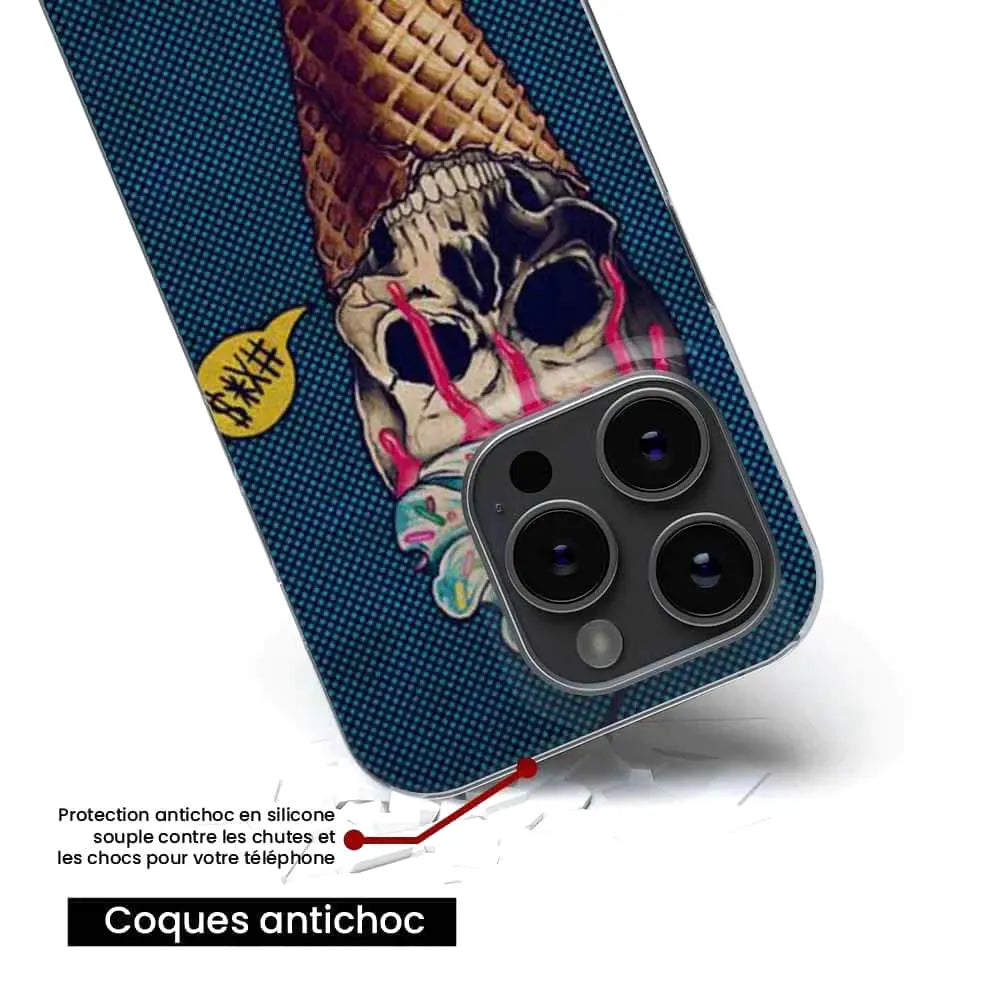 Ice cream skull blue