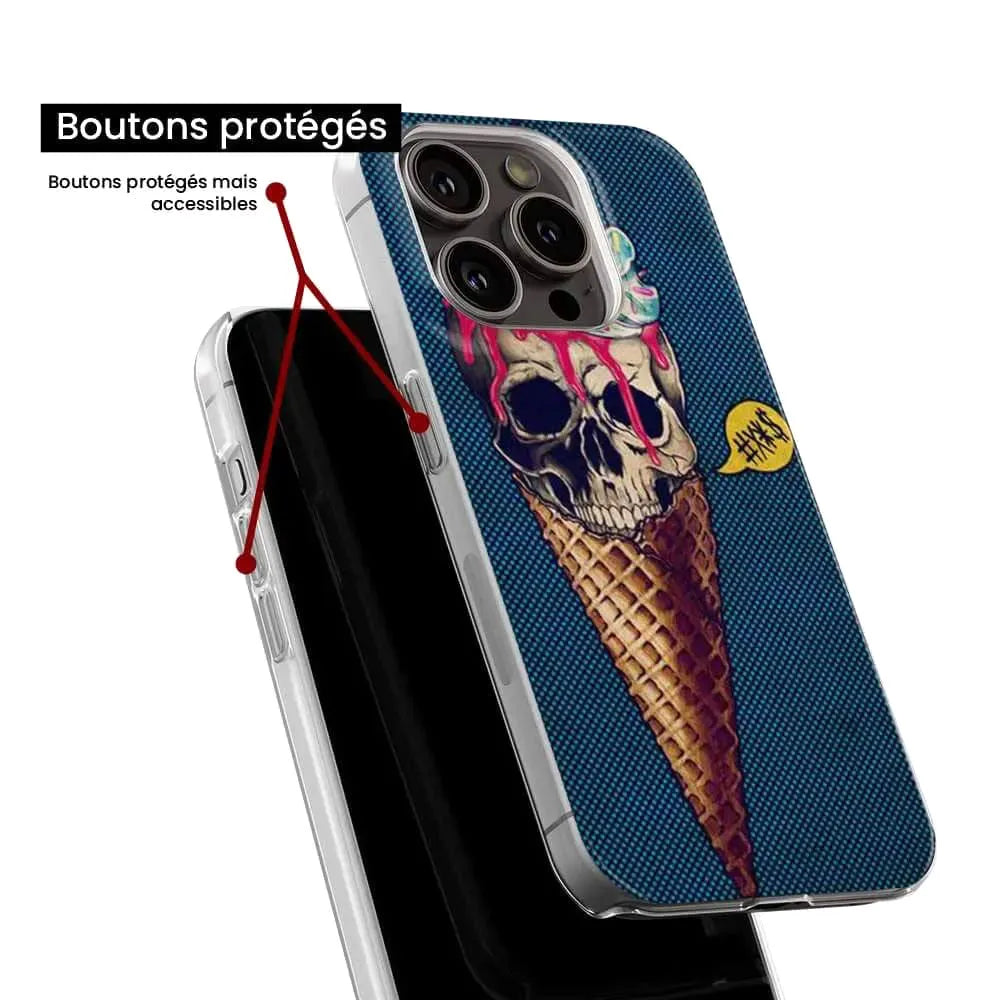 Ice cream skull blue