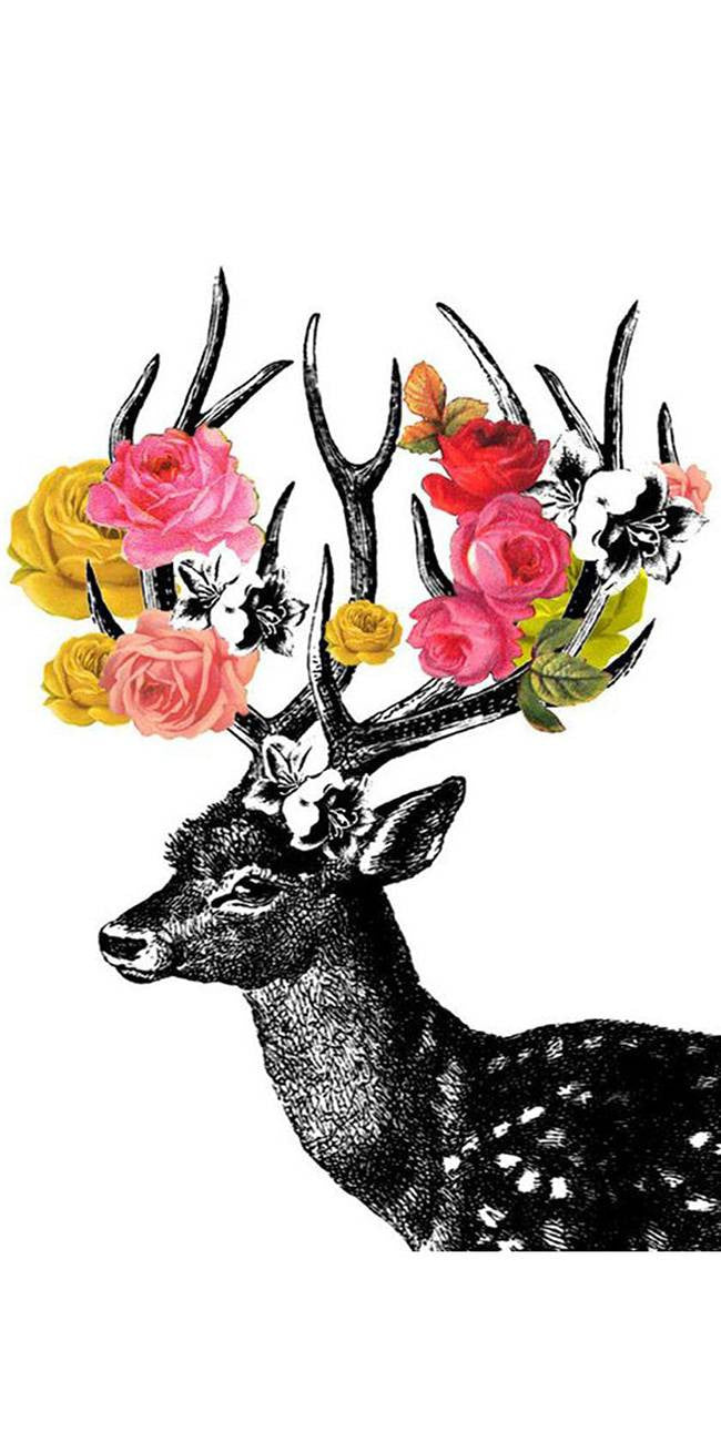 Cerf fleurs