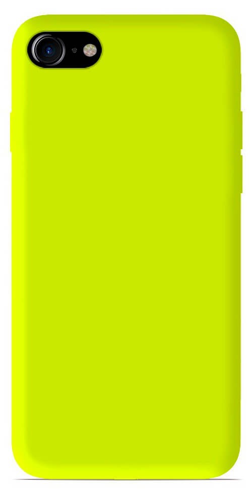 Coque en silicone Mat Jaune Fluo pour Apple iPhone 7