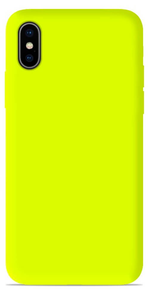 Coque en silicone Mat Jaune Fluo iPhone XS Max