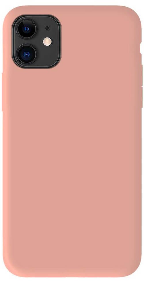 Coque en silicone Mat Rose Pale pour Apple iPhone 11