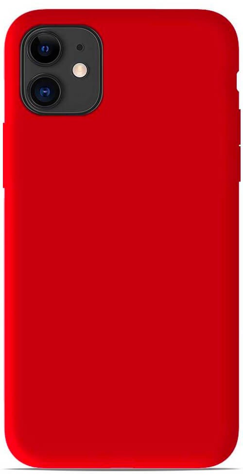 Coque en silicone Mat Rouge iPhone 11