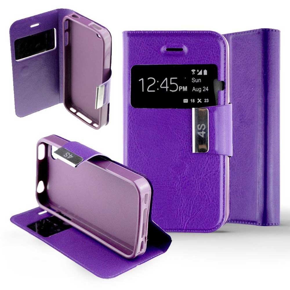 Etui folio en Simili cuir Violet pour Apple iPhone 4 / 4s
