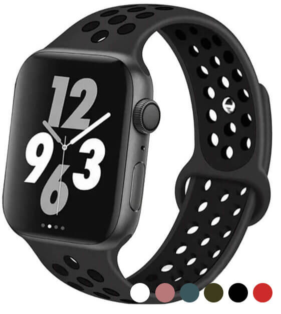 Bracelet pour Apple Watch en silicone à trous
