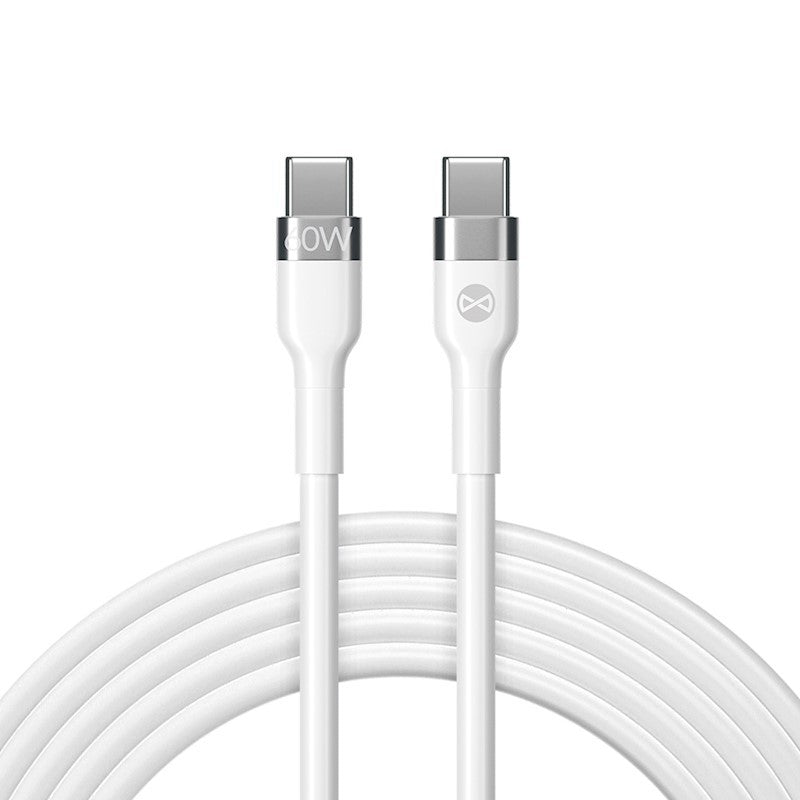 Câble Flexible USB-C vers USB-C 1m 60W - Blanc
