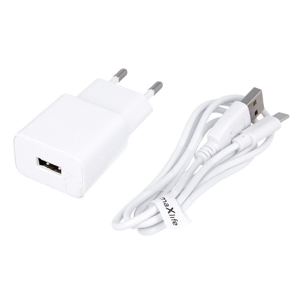 Chargeur Maxlife avec câble USB-C - Blanc