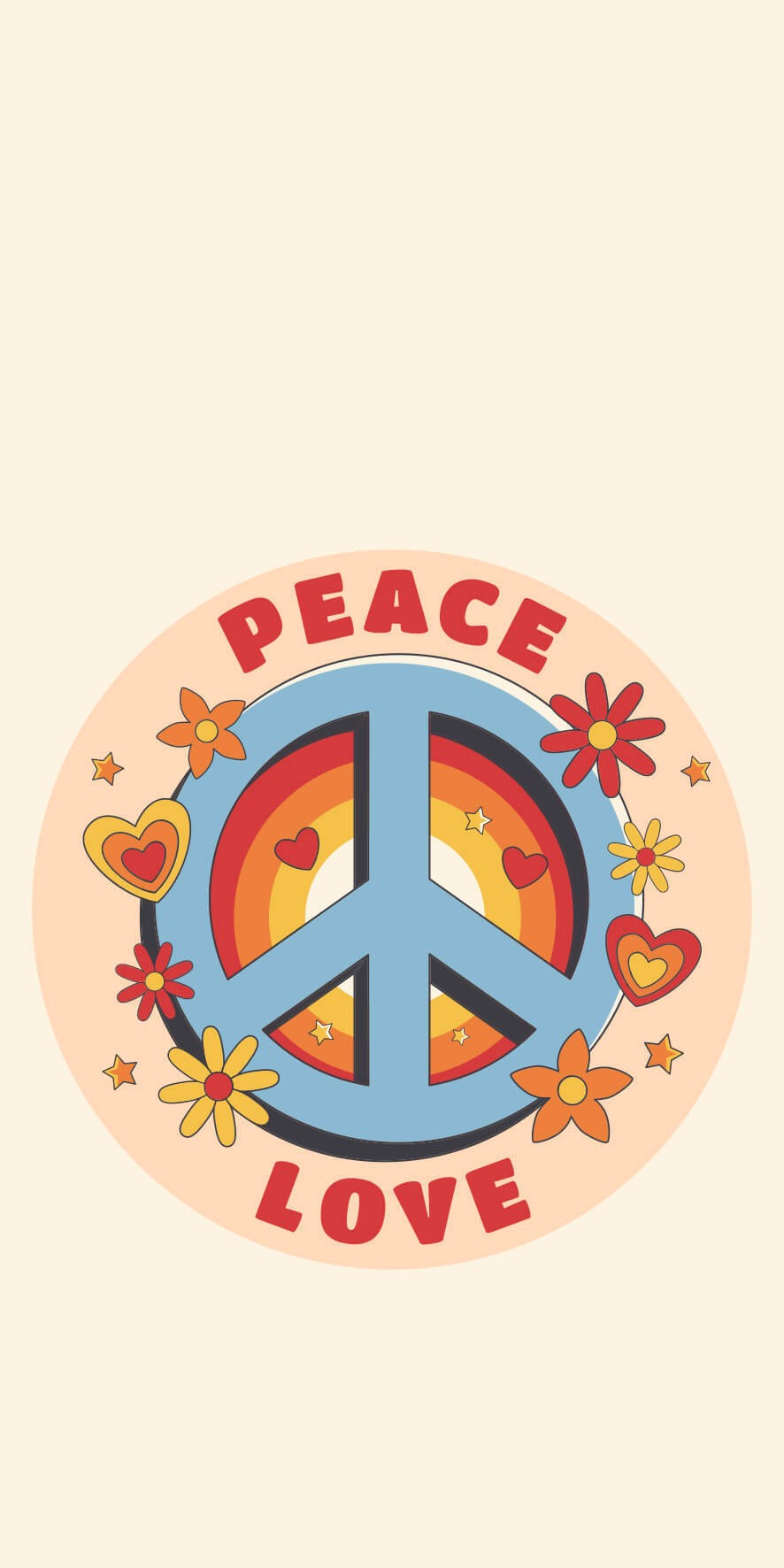 Peace and love retro