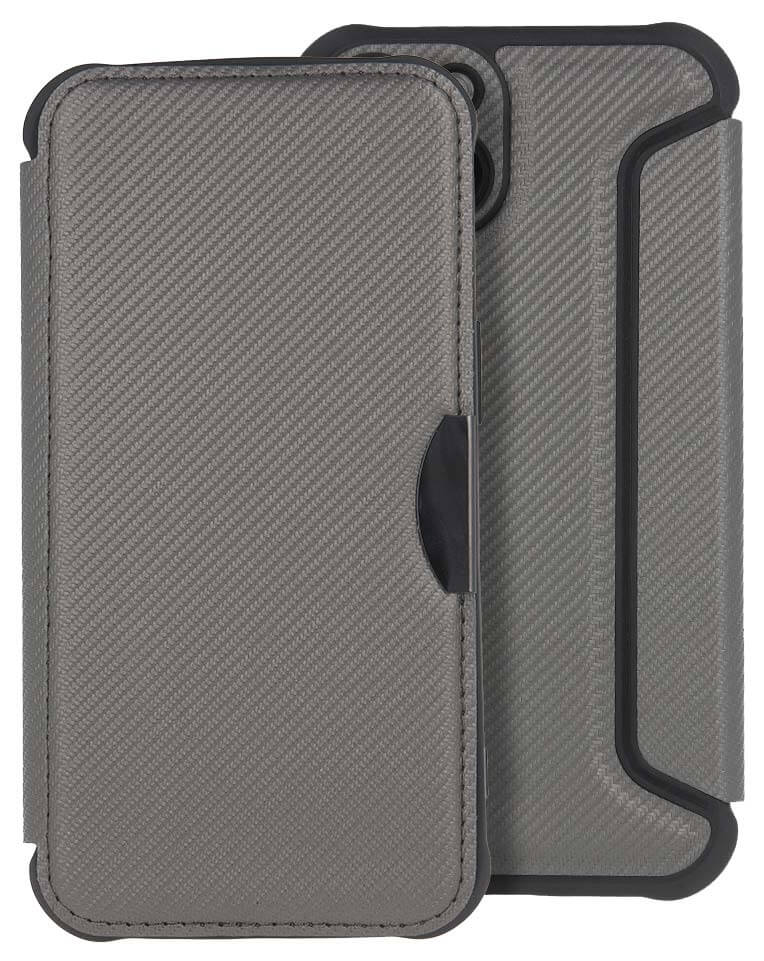 Étui Folio Smart Carbon Silver