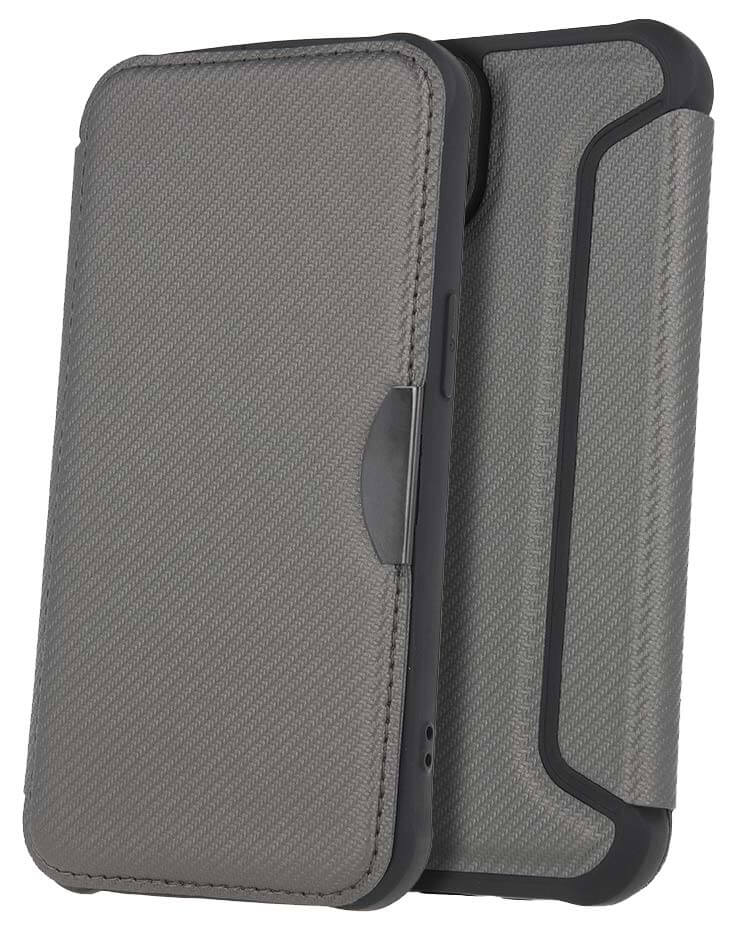 Étui Folio Smart Carbon Silver