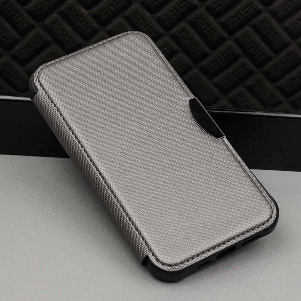 Étui Folio Smart Carbon Silver