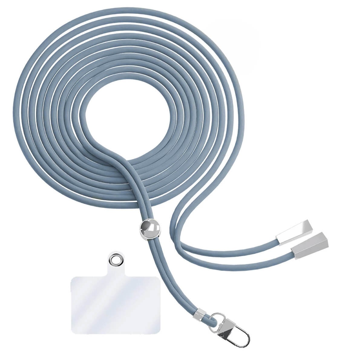 Cordon téléphone en nylon tressé 80cm réglable Gris