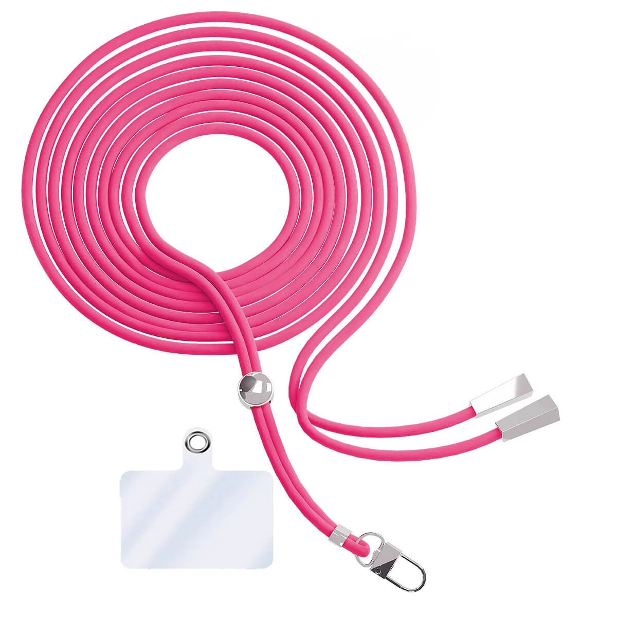 Cordon téléphone en nylon tressé 80cm réglable Rose Flash
