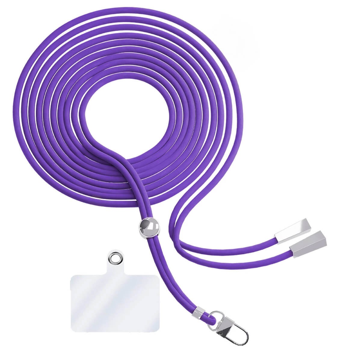 Cordon téléphone en nylon tressé 80cm réglable Violet
