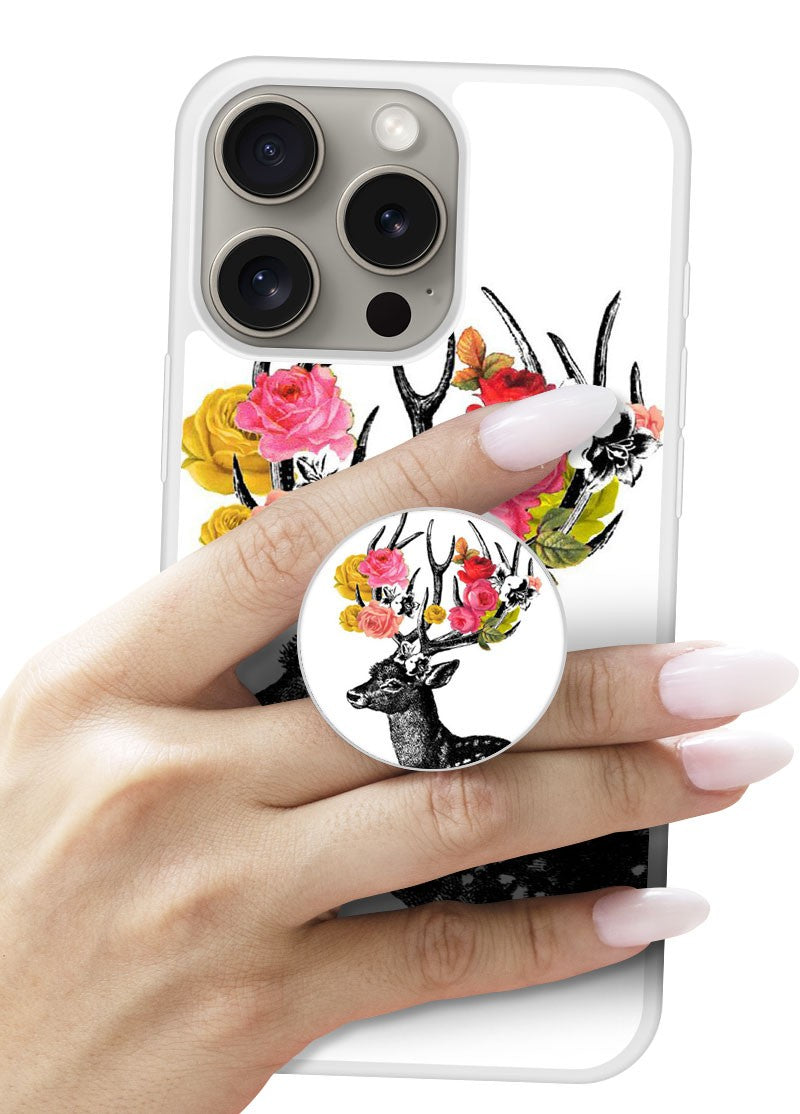 Grip imprimé | Design Cerf fleurs