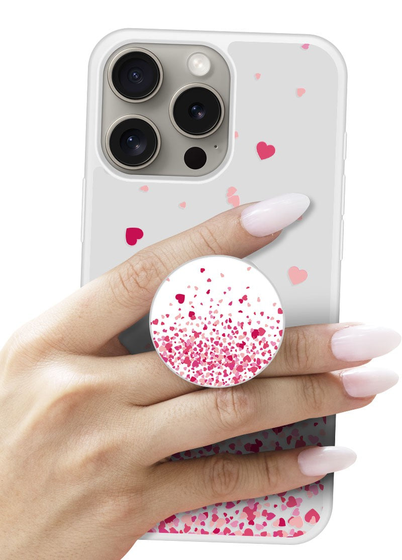 Grip imprimé | Design Confettis de Coeurs Rose