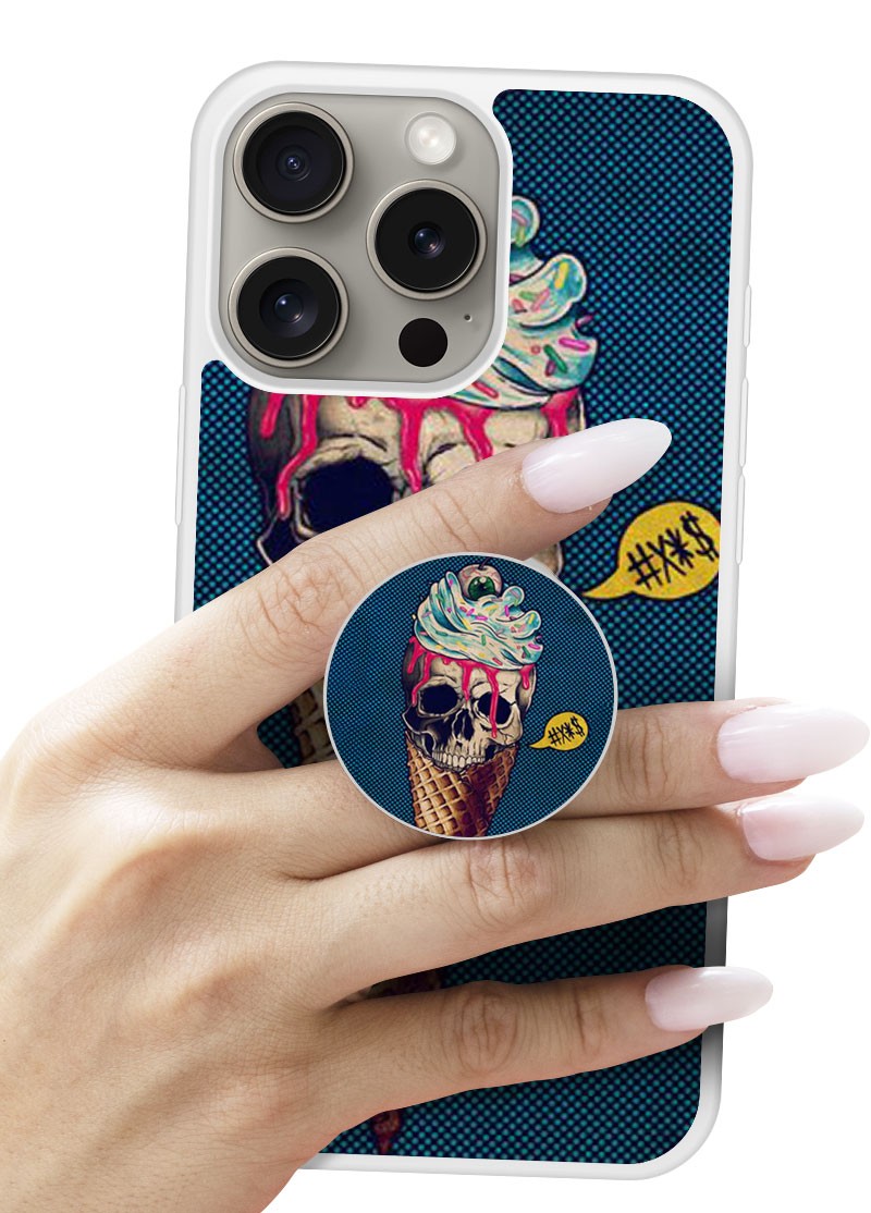 Grip imprimé | Design Ice cream skull blue