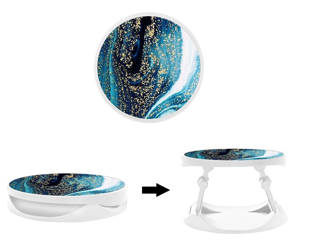 Grip imprimé | Design Marbre Bleu Pailleté