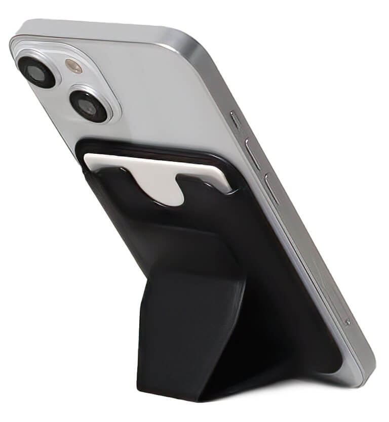 Grip Porte-cartes avec Support Pliable - Noir