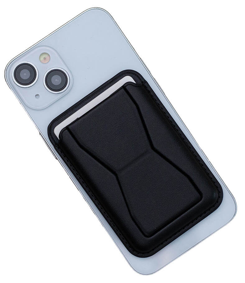 Grip Porte-cartes avec Support Pliable - Noir