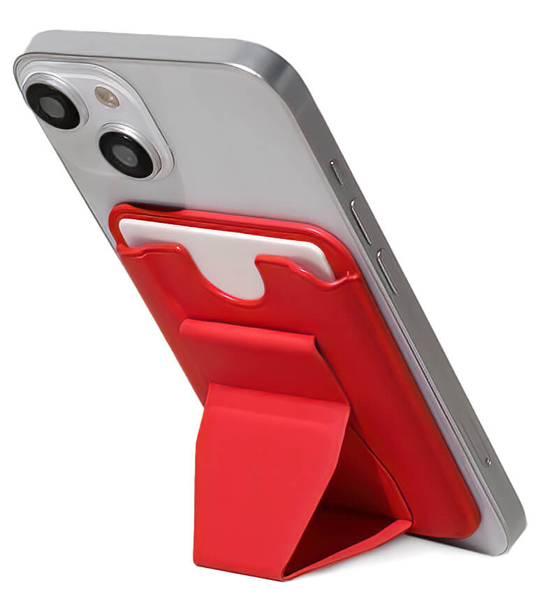 Grip Porte-cartes avec Support Pliable - Rouge