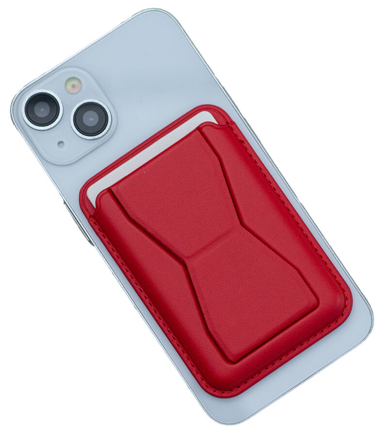 Grip Porte-cartes avec Support Pliable - Rouge