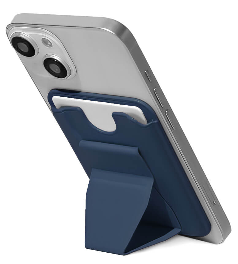 Grip Porte-cartes avec Support Pliable - Bleu