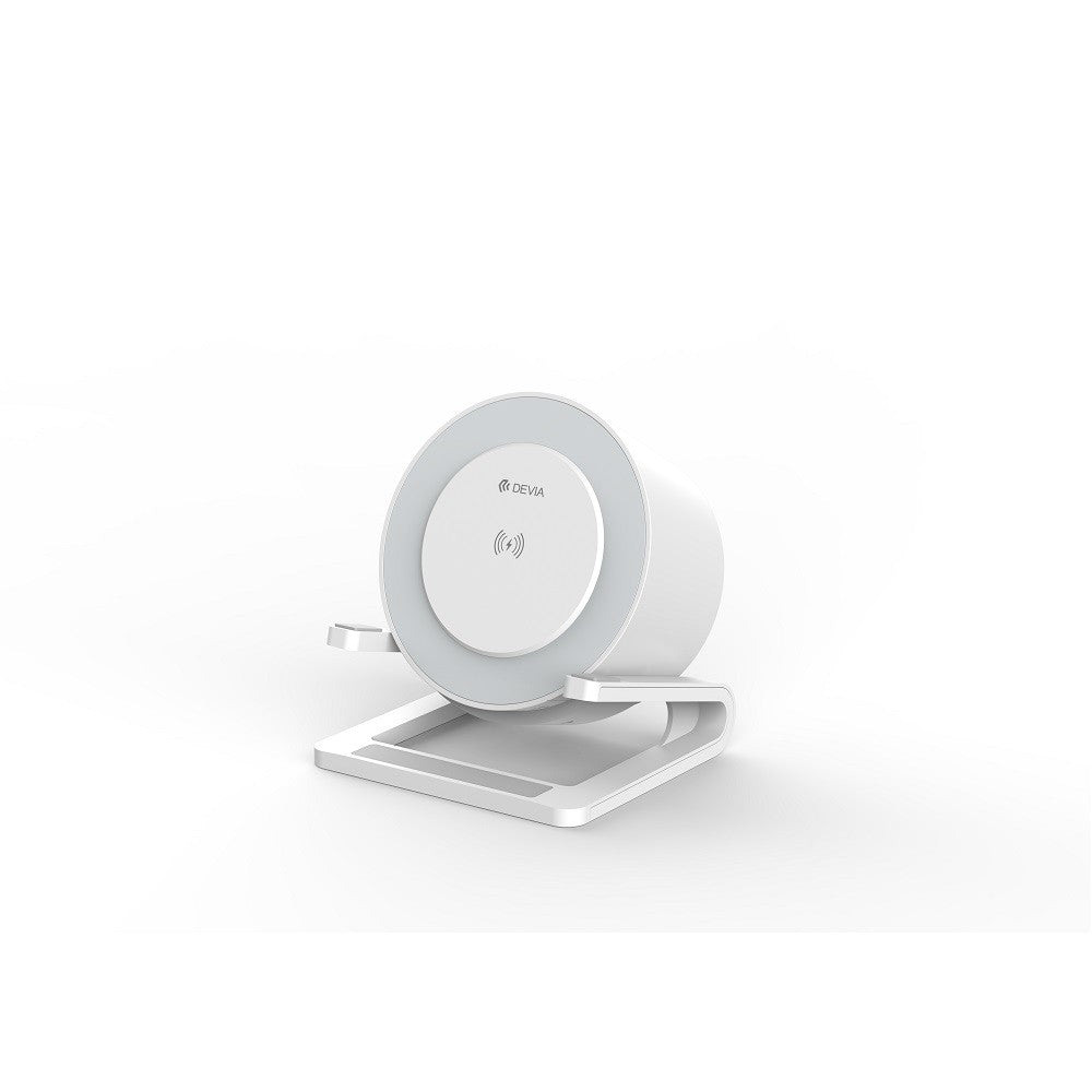 Enceinte Bluetooth Devia IM-3 avec chargeur sans fil 15W et lampe Blanc
