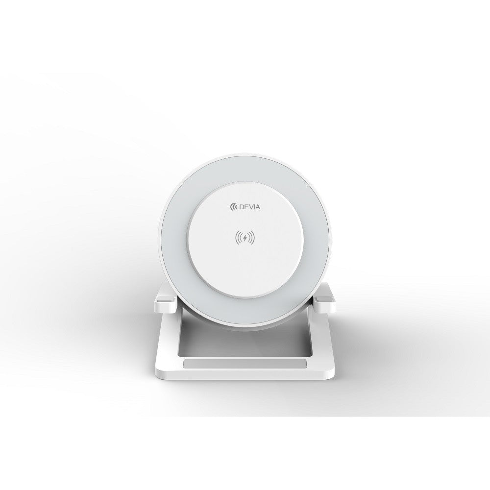 Enceinte Bluetooth Devia IM-3 avec chargeur sans fil 15W et lampe Blanc