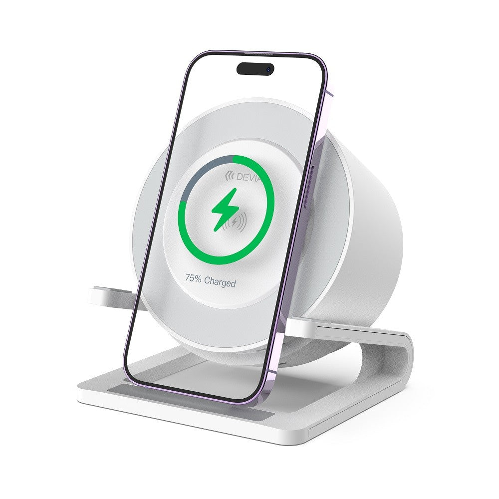 Enceinte Bluetooth Devia IM-3 avec chargeur sans fil 15W et lampe Blanc