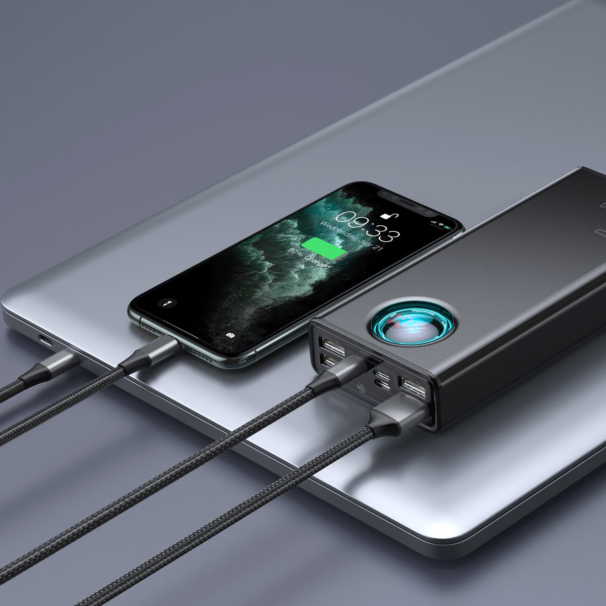 Batterie externe Power Bank Baseus Amblight 65W 30000mAh noir