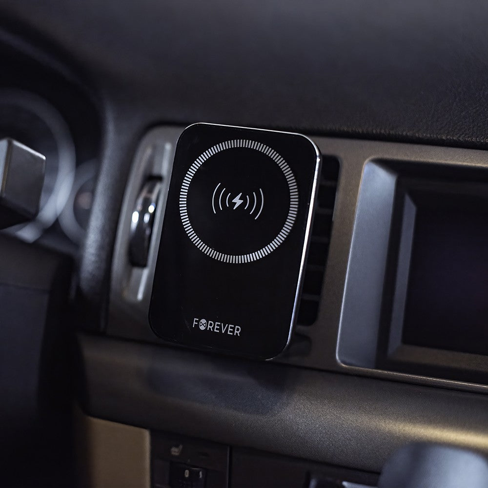 Forever support voiture pour ventilateur MACH-100 magnétique with wireless charging noir 15W