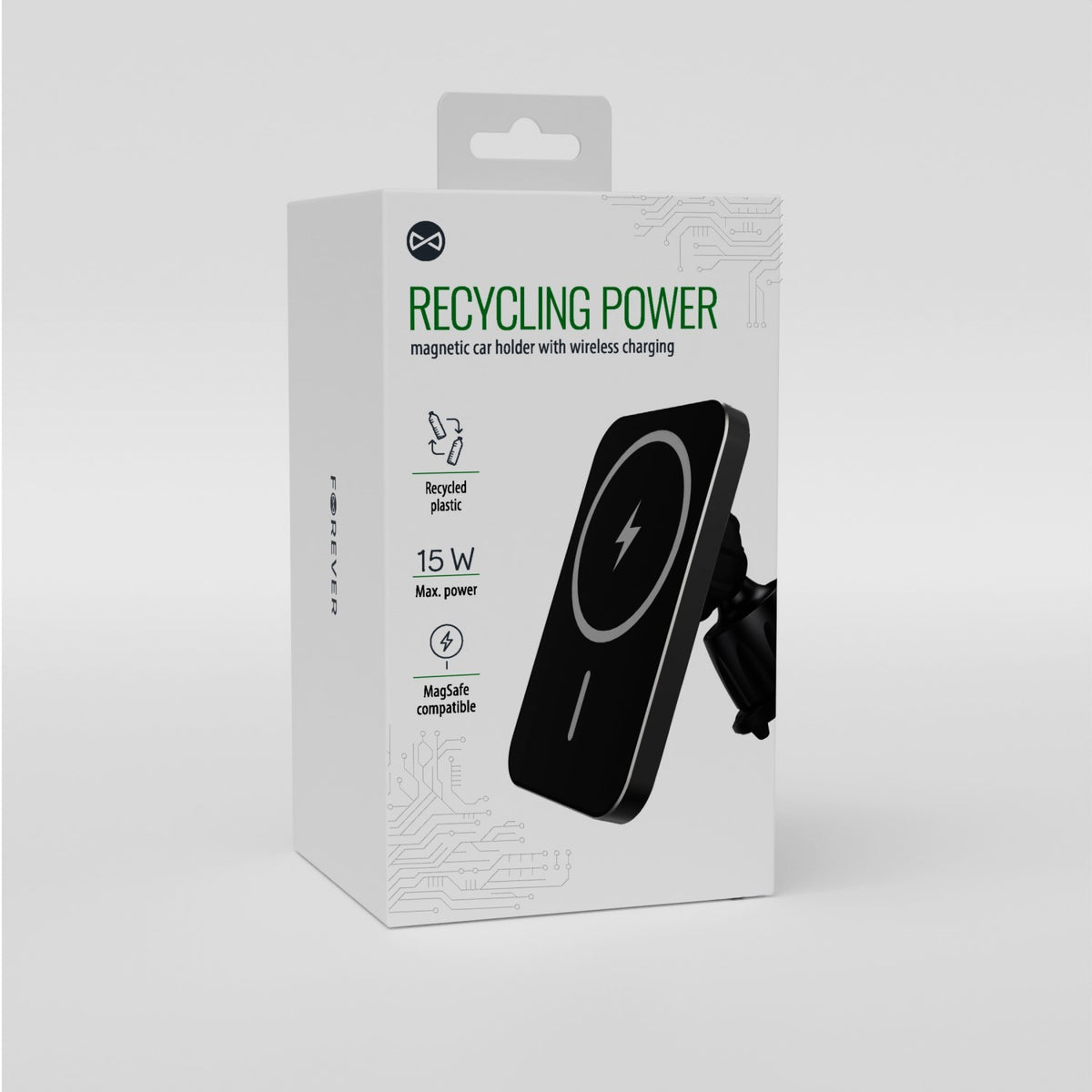 Forever recycling support voiture with inductive charging, compatible with MagSafe RUS138-MS-01
