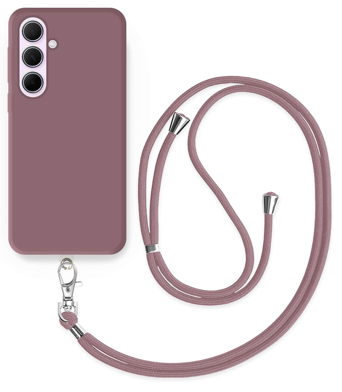 Cordon téléphone en nylon tressé 80cm réglable Marron