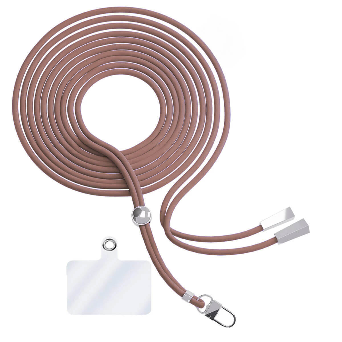 Cordon téléphone en nylon tressé 80cm réglable Marron