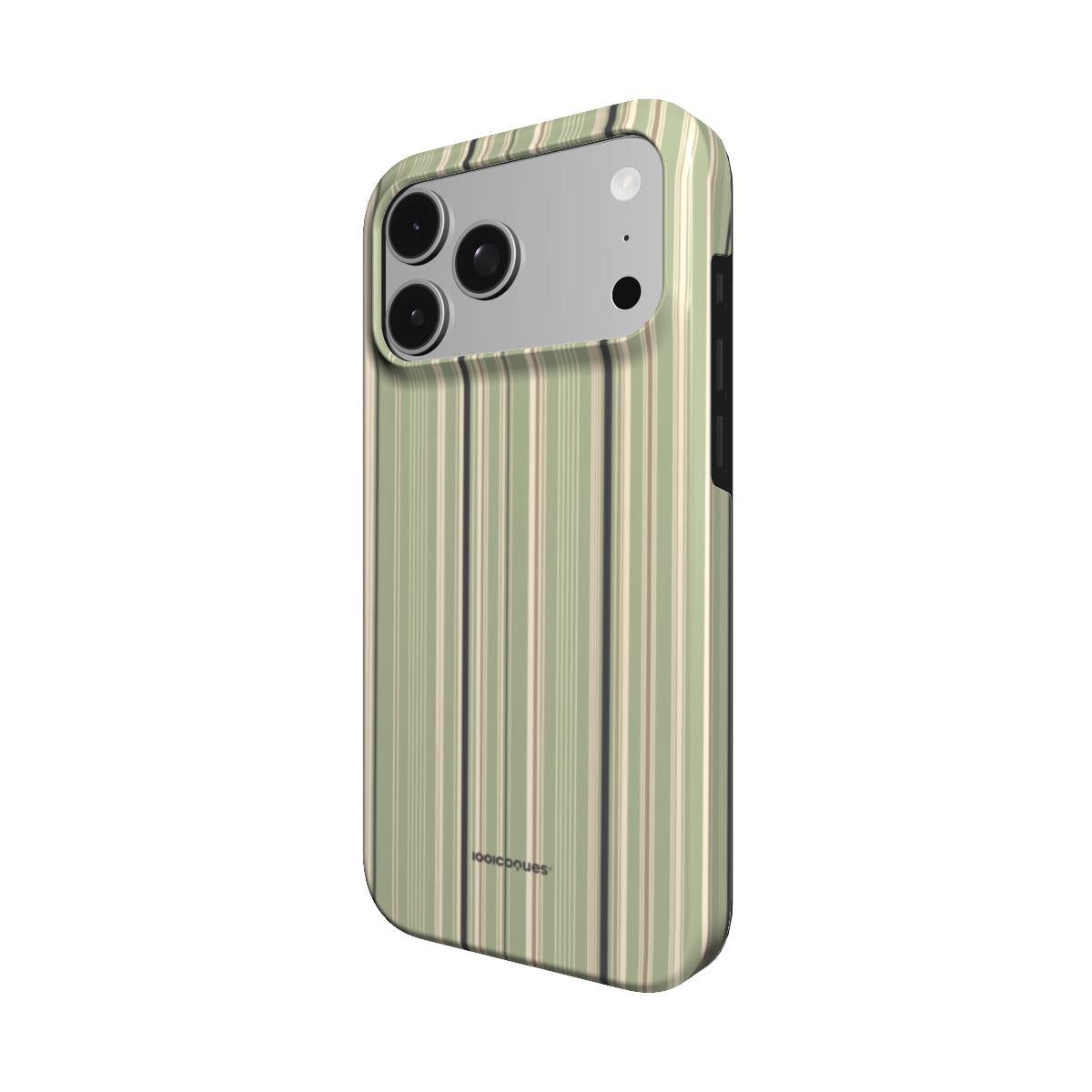 Coque Prestige Sauge Fine vue de trois quarts, avec le rebord de la coque