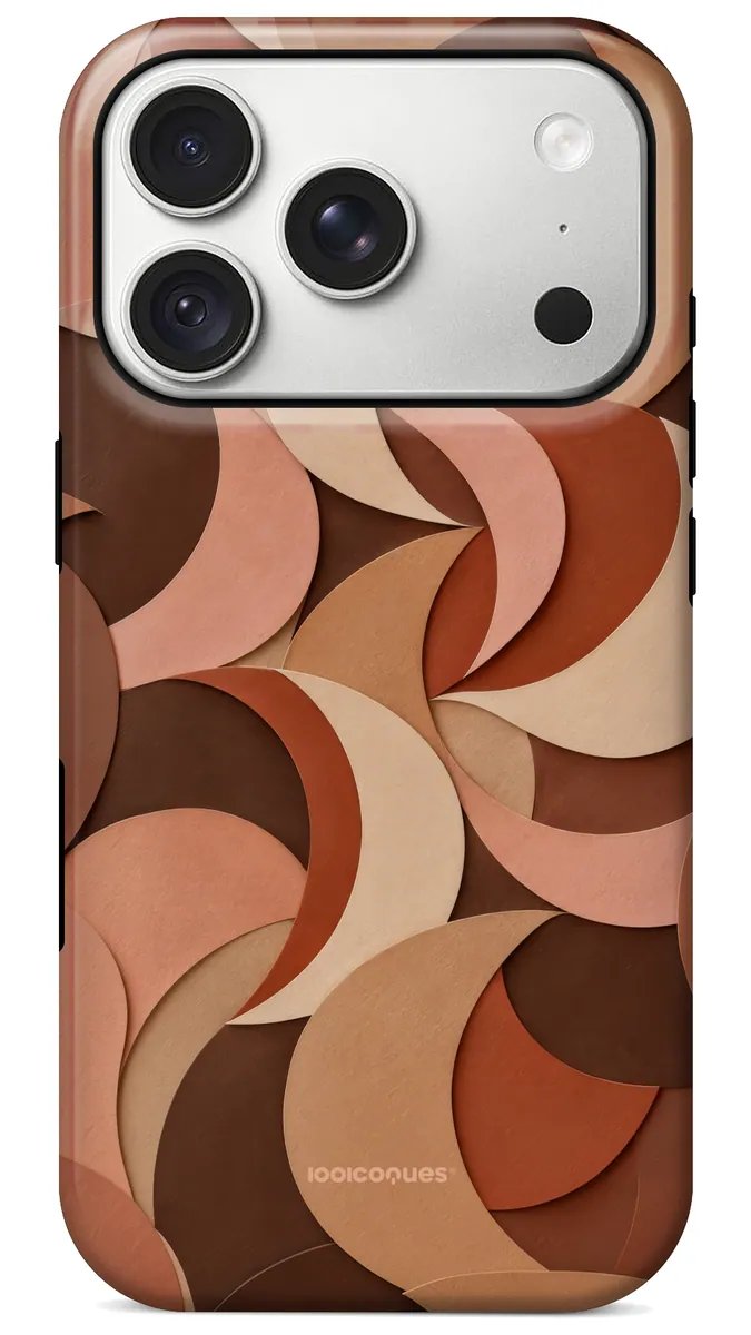 Coque Prestige Canyon vue de dos : des formes arrondies aux tons terre et rose