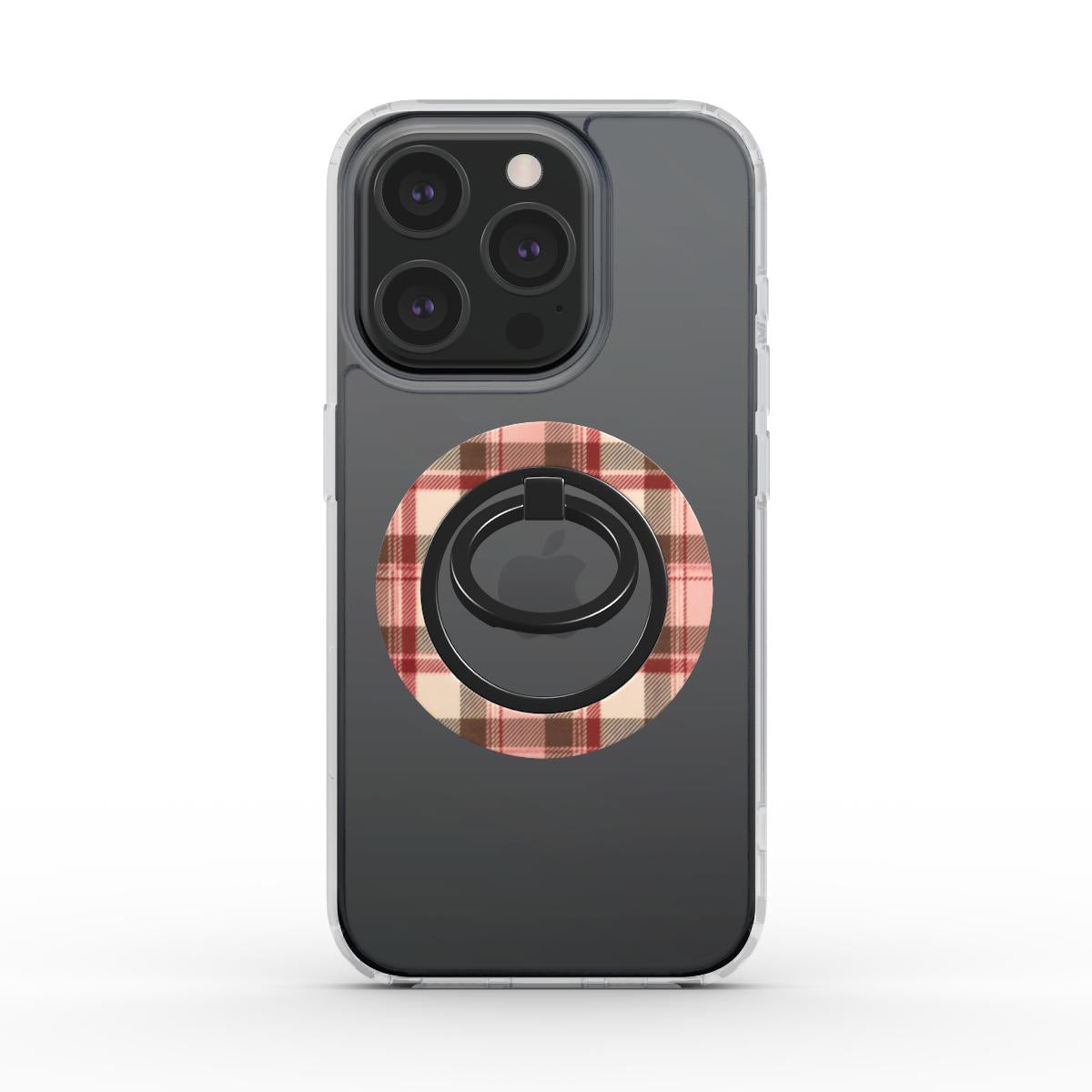 Bague Téléphone Magnétique Prestige Tartan Rose