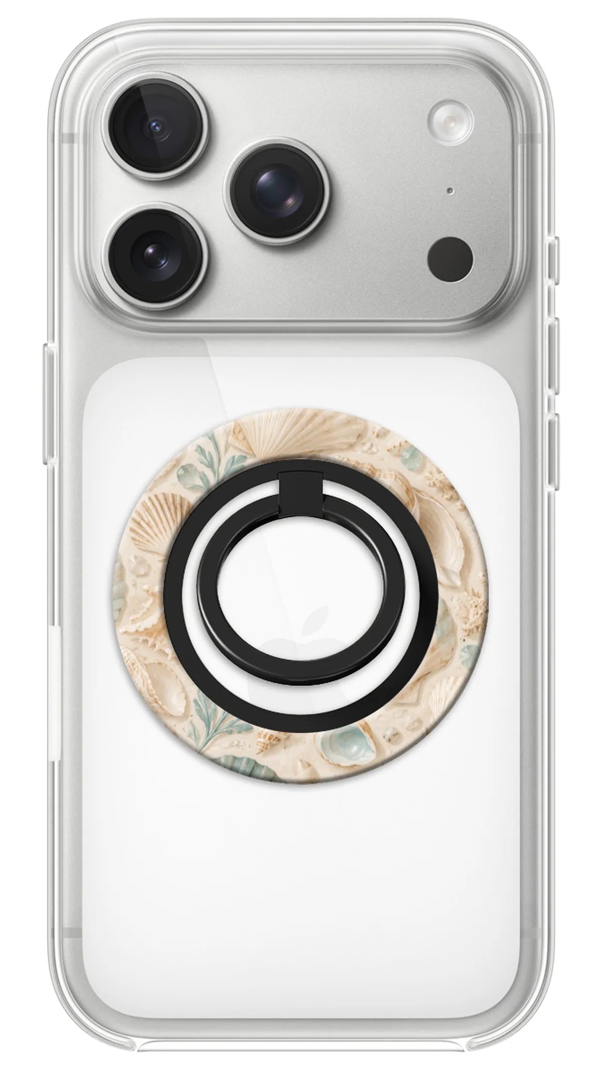 Bague Téléphone Magnétique Prestige Coquillage, bague magnétique fixée au dos du téléphone, pour une prise en main sûre et un support vidéo pratique