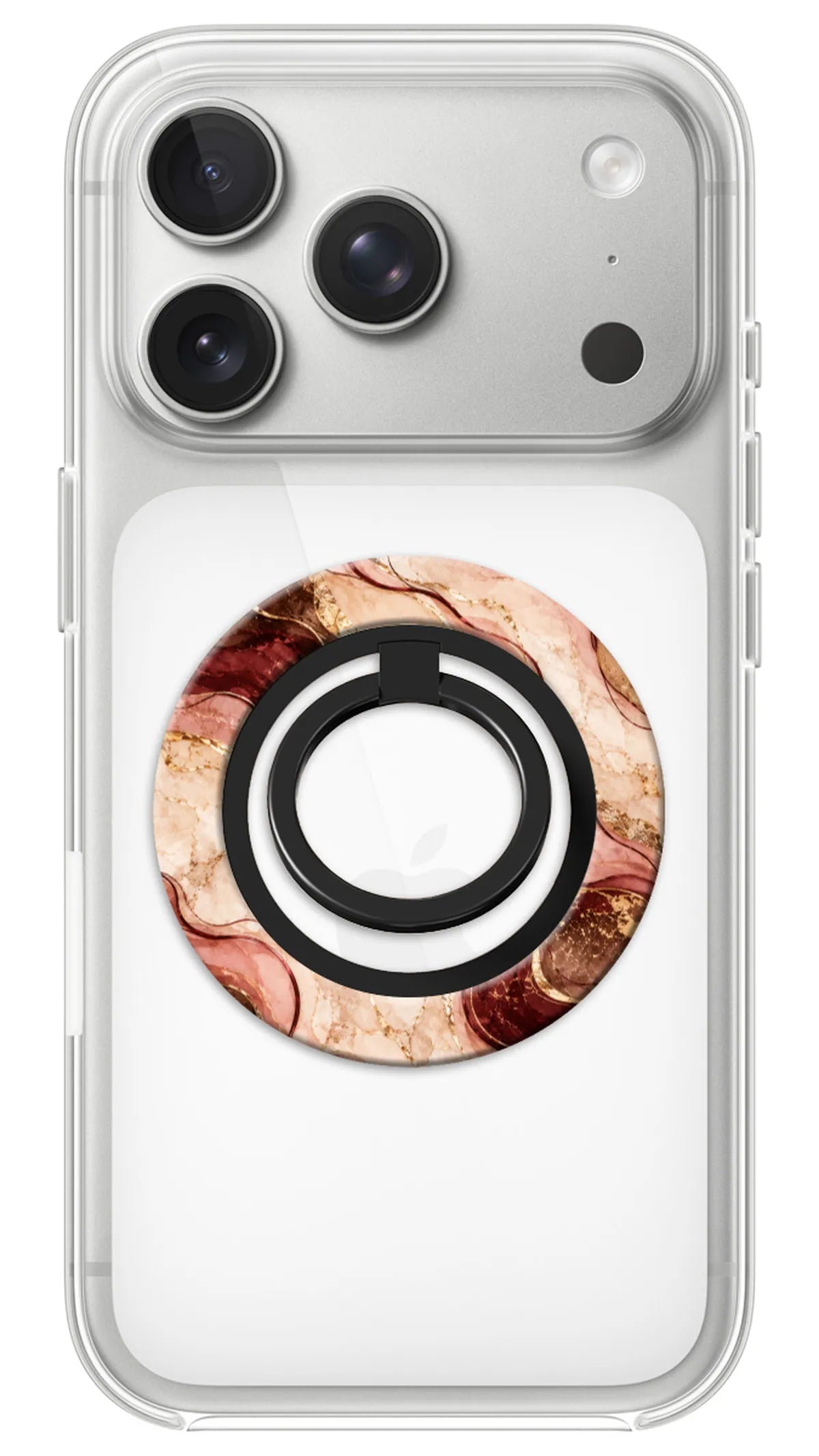 Bague Téléphone Magnétique Prestige Grenat, bague magnétique fixée au dos du téléphone, pour une prise en main sûre et un support vidéo pratique