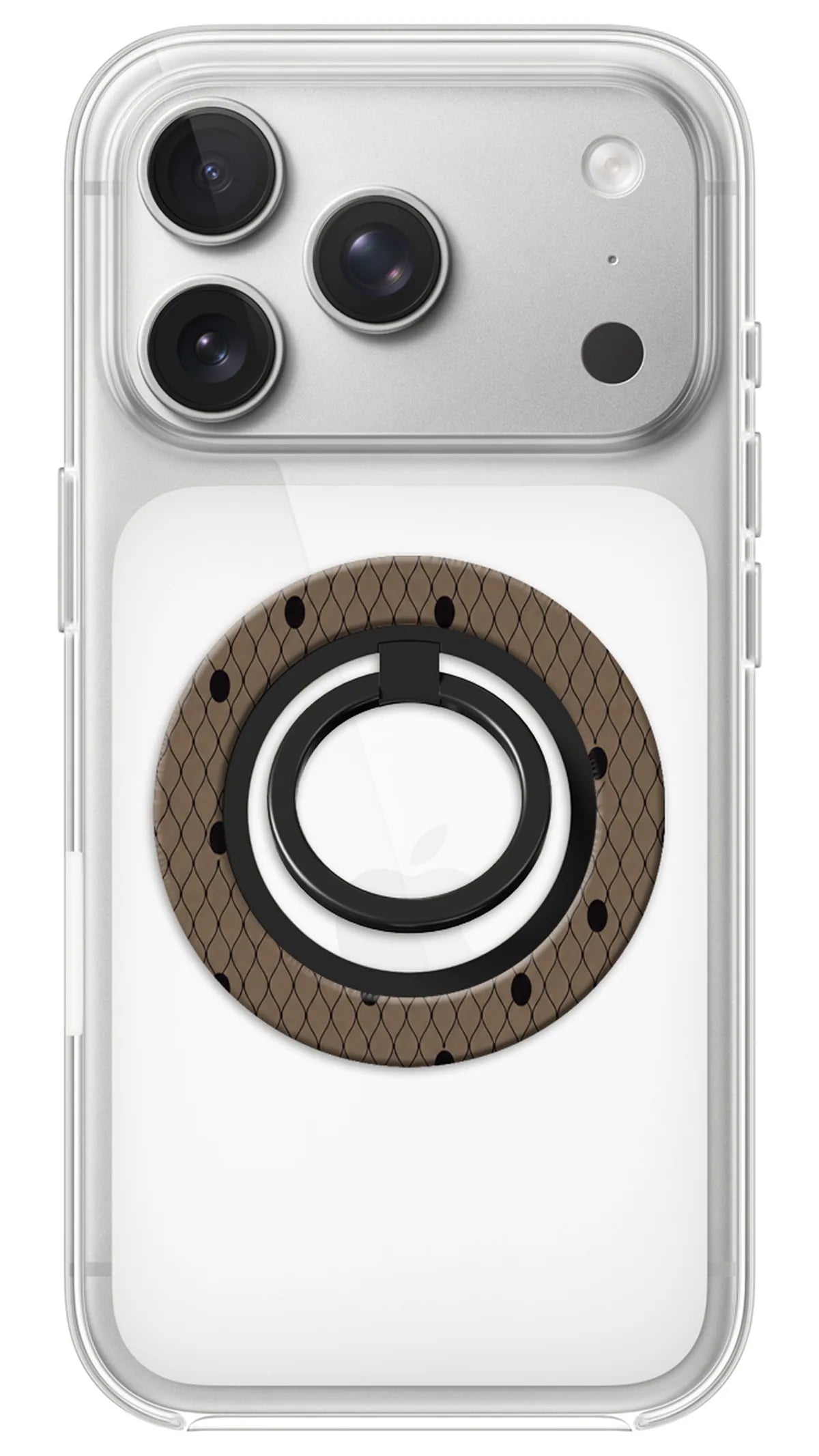 Bague Téléphone Magnétique Prestige Moka Pois, bague magnétique fixée au dos du téléphone, pour une prise en main sûre et un support vidéo pratique