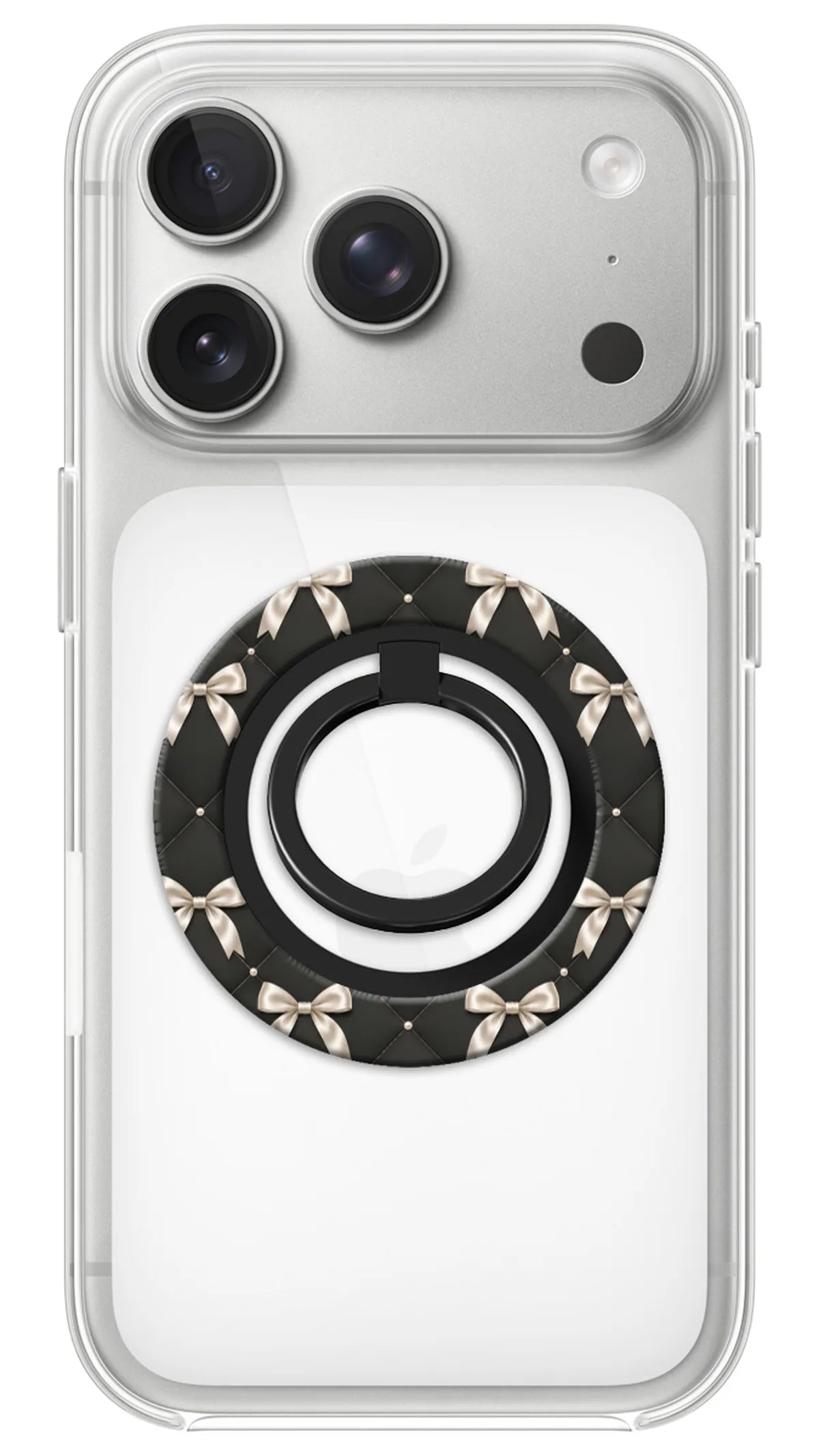 Bague Téléphone Magnétique Prestige Nœuds Nuit, bague magnétique fixée au dos du téléphone, pour une prise en main sûre et un support vidéo pratique