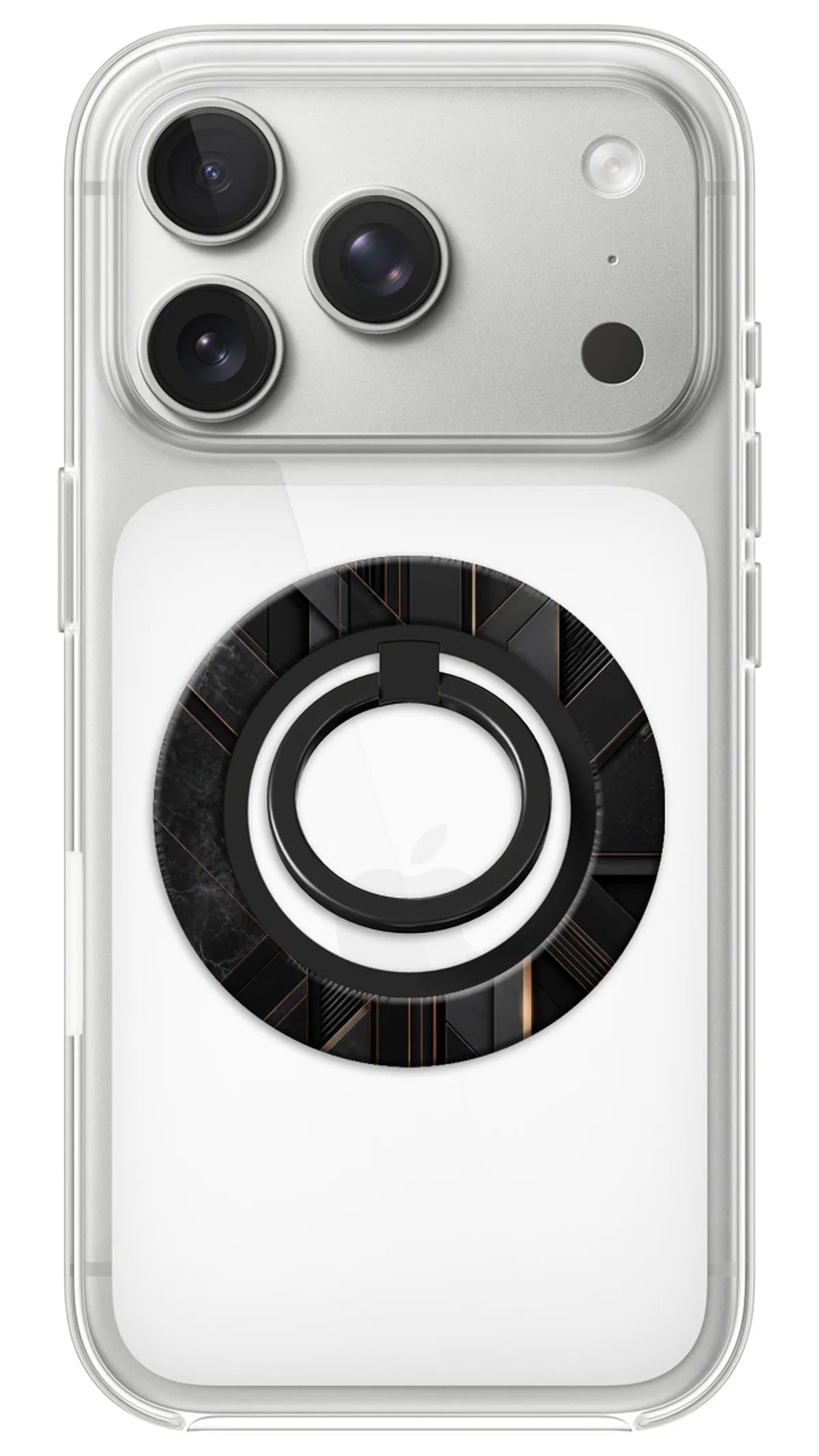 Bague Téléphone Magnétique Prestige Obsidienne, bague magnétique fixée au dos du téléphone, pour une prise en main sûre et un support vidéo pratique