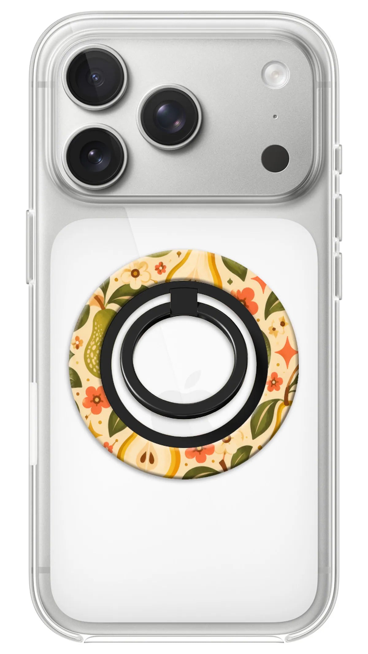 Bague Téléphone Magnétique Prestige Poire, bague magnétique fixée au dos du téléphone, pour une prise en main sûre et un support vidéo pratique