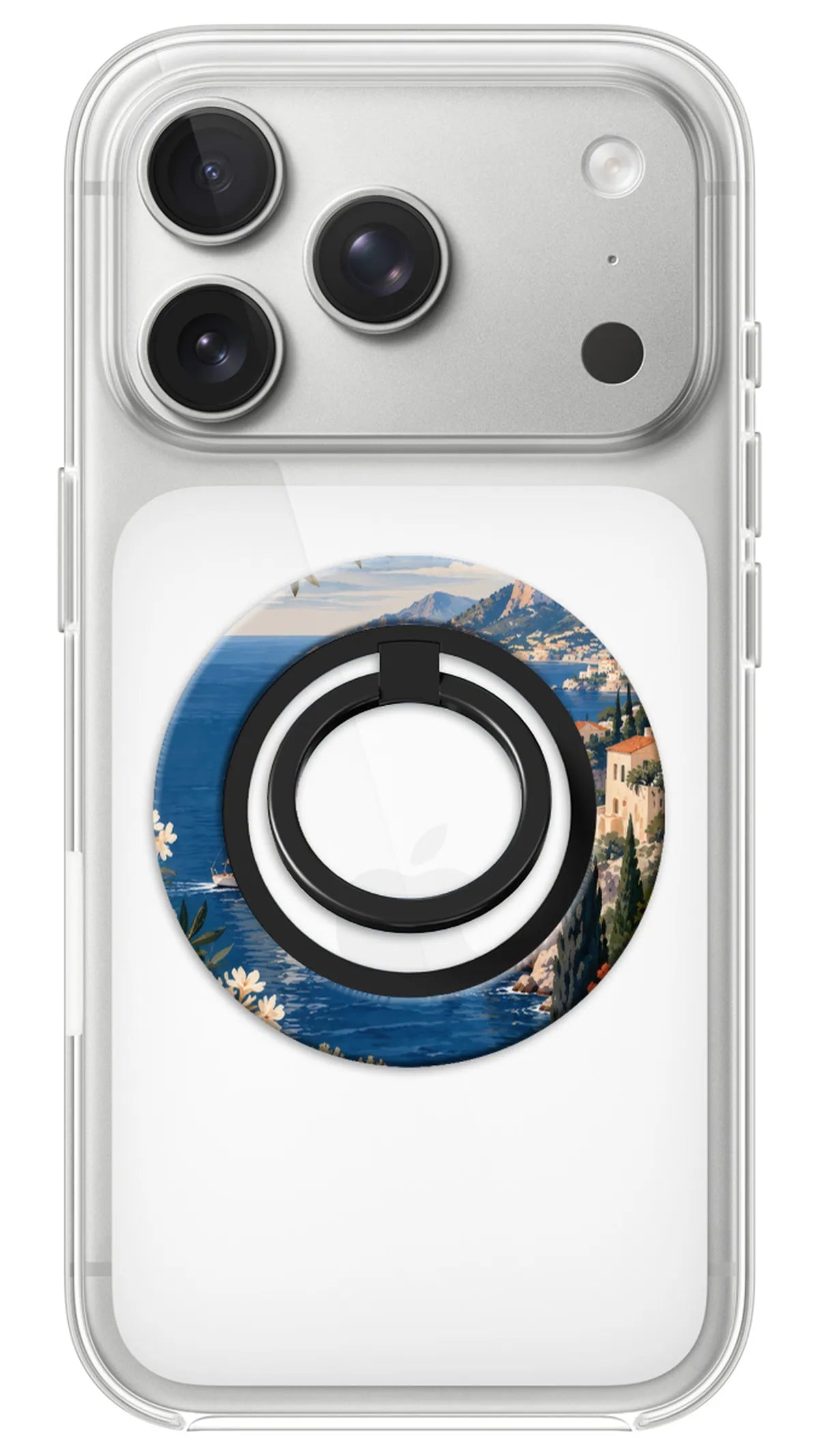 Bague Téléphone Magnétique Prestige Positano, bague magnétique fixée au dos du téléphone, pour une prise en main sûre et un support vidéo pratique