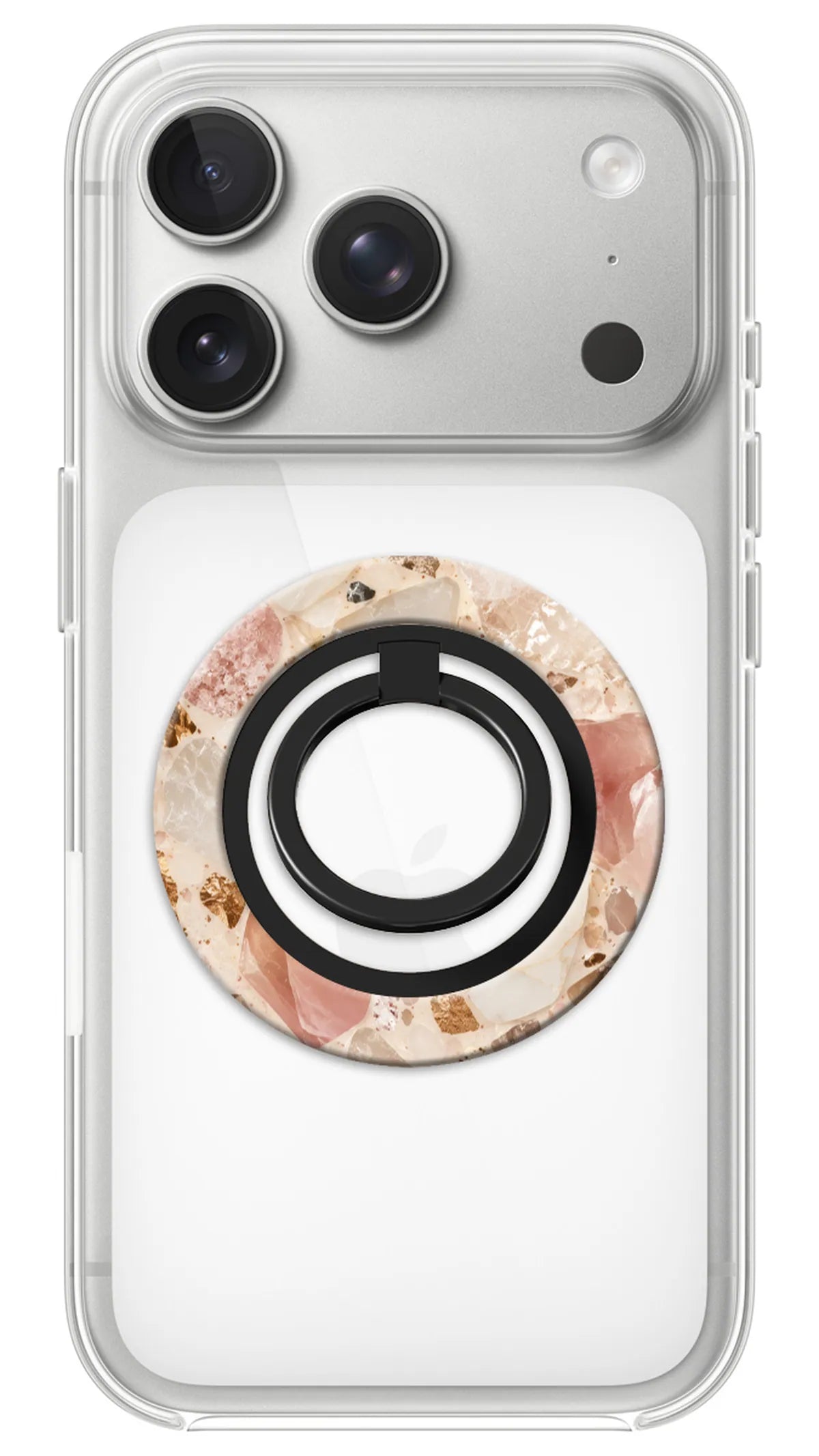 Bague Téléphone Magnétique Prestige Quartz, bague magnétique fixée au dos du téléphone, pour une prise en main sûre et un support vidéo pratique