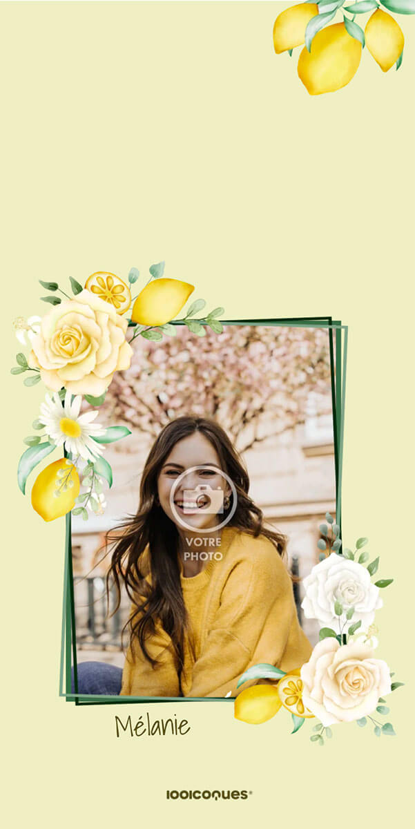 Coque personnalisée Realme Citron et Fleurs