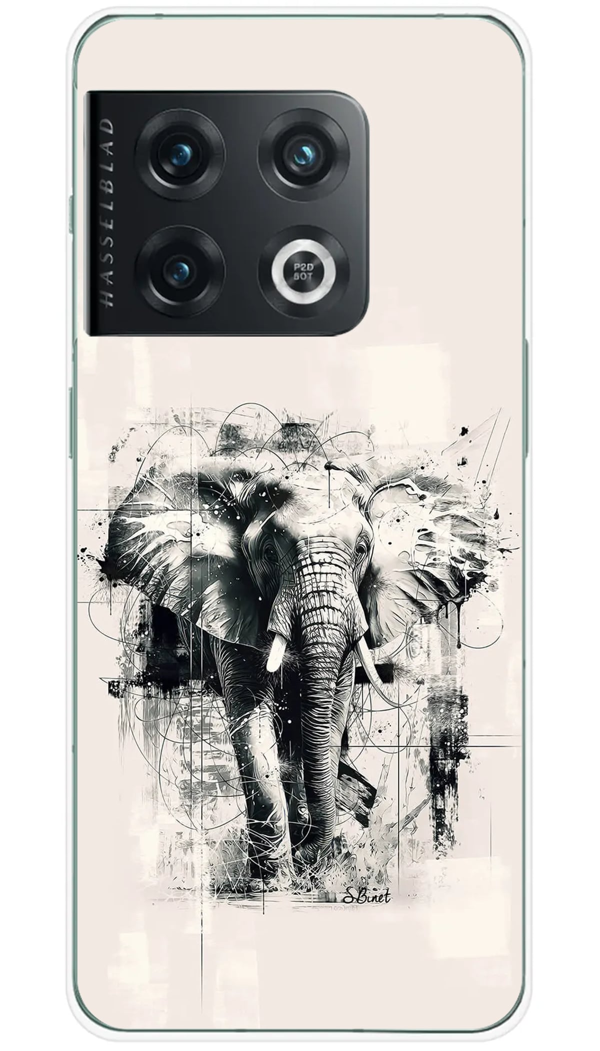 Coque OnePlus SB Éléphant N&B - 10 Pro 5G