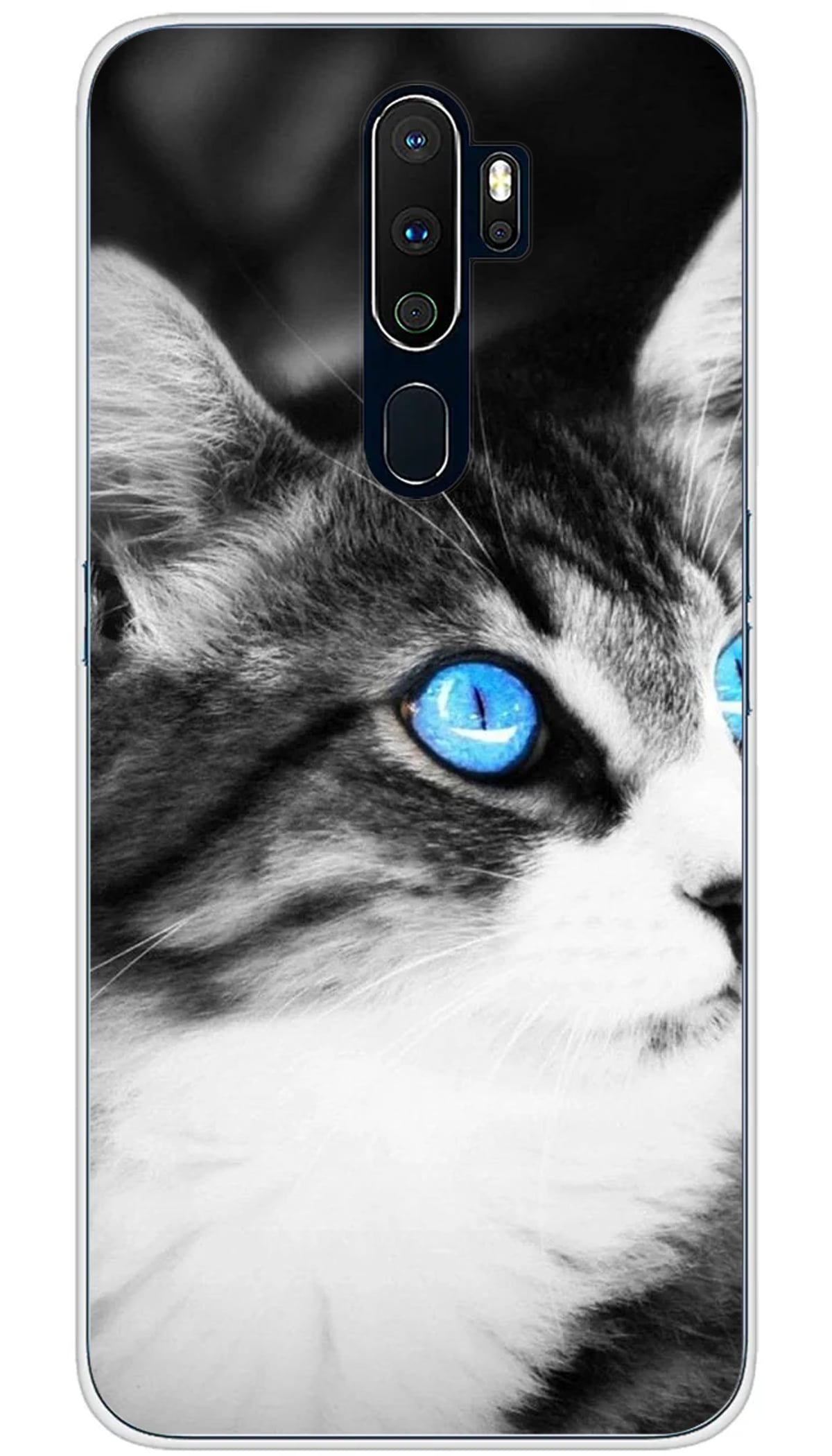 Coque Oppo Chat yeux bleu - A5 2020